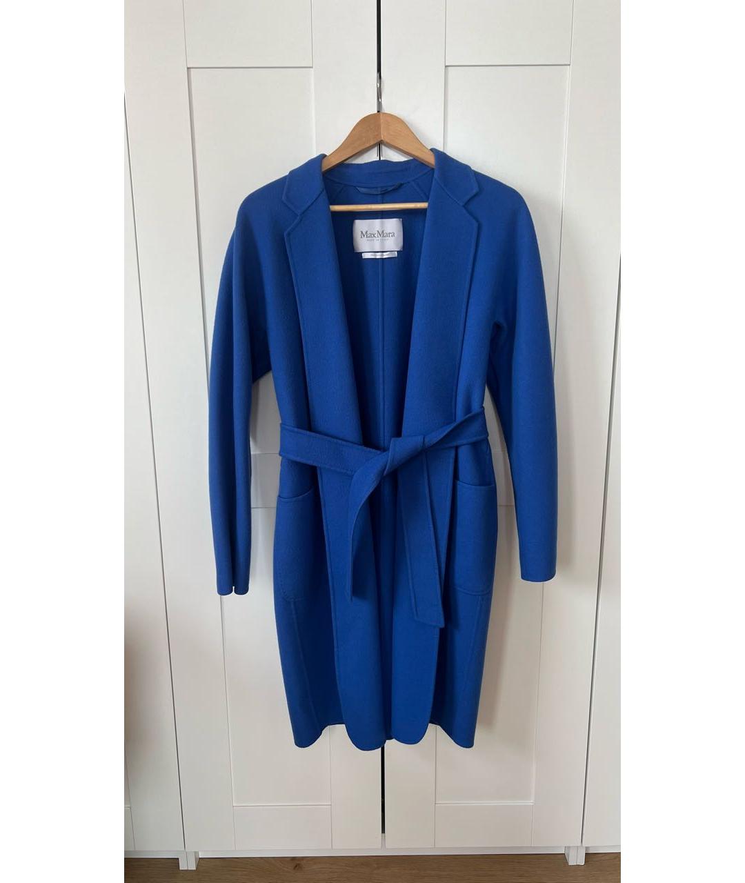 MAX MARA Синее шерстяное пальто, фото 6