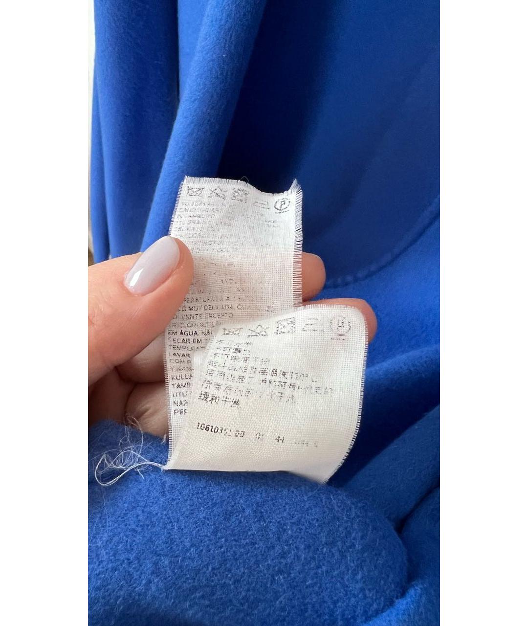 MAX MARA Синее шерстяное пальто, фото 4