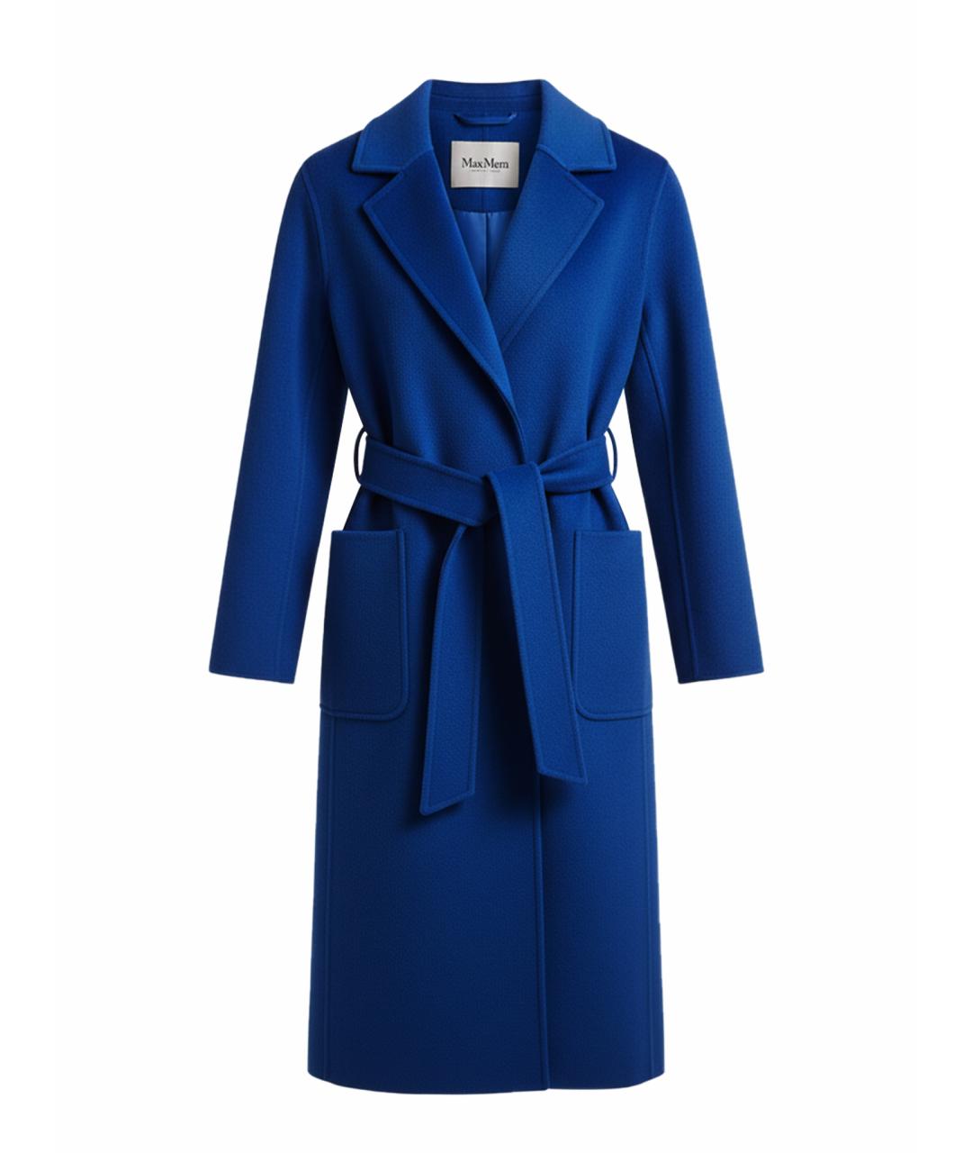 MAX MARA Синее шерстяное пальто, фото 1