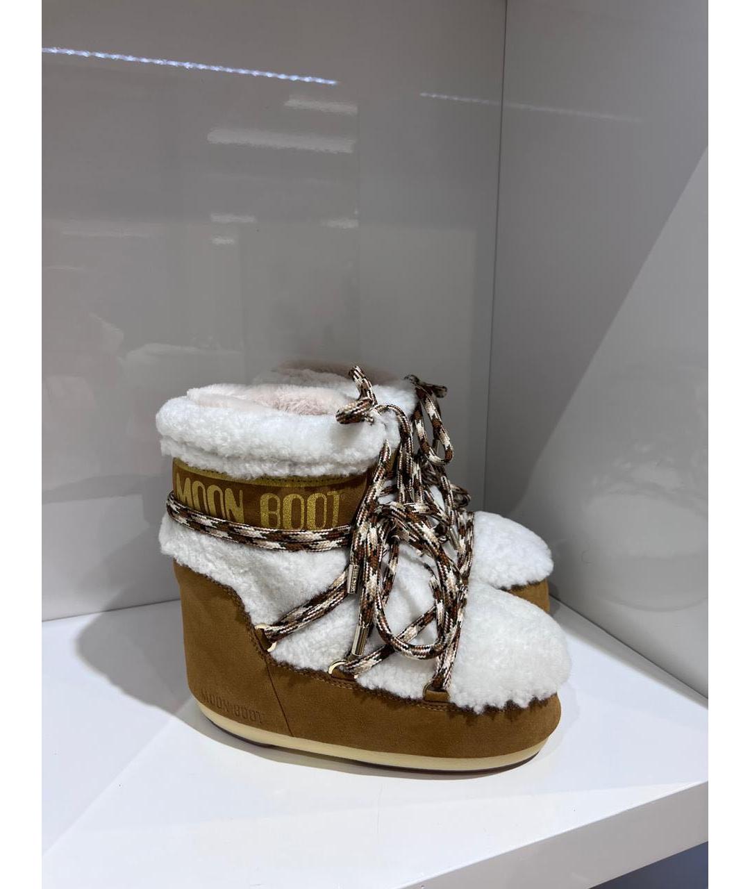 MOON BOOT Коричневые замшевые сапоги, фото 2