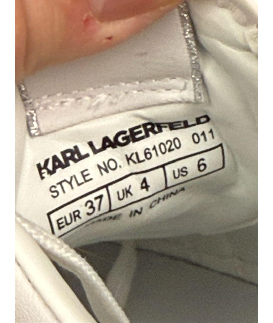 KARL LAGERFELD Белые кожаные кеды, фото 7