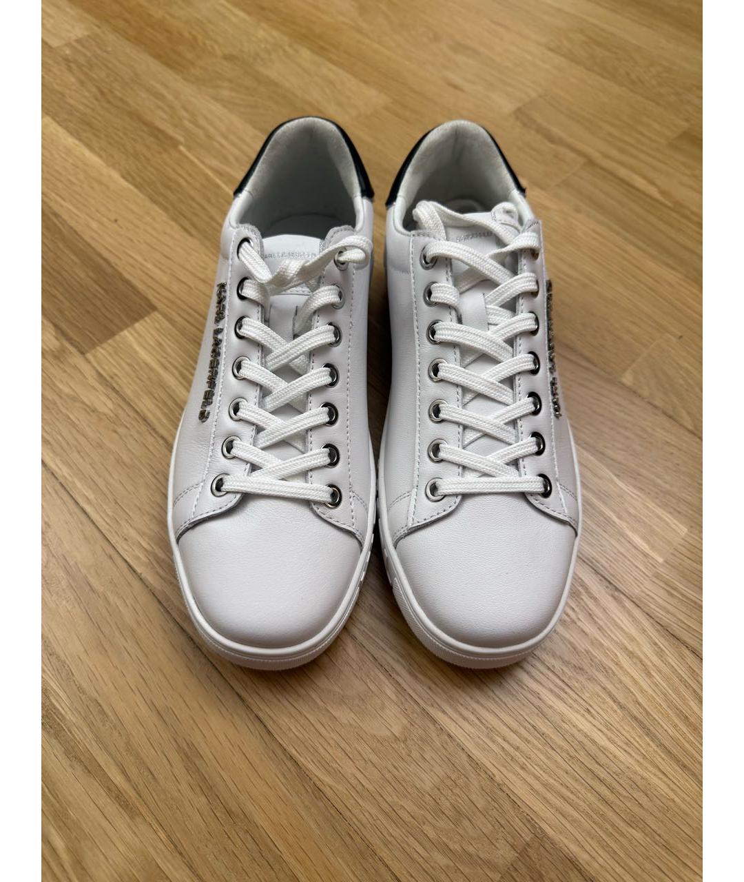 KARL LAGERFELD Белые кожаные кеды, фото 2