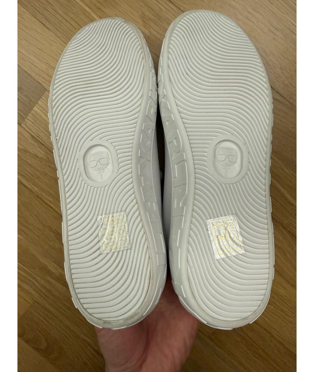 KARL LAGERFELD Белые кожаные кеды, фото 5