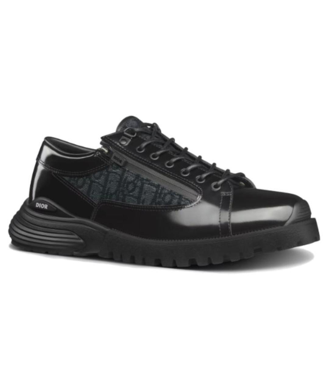 CHRISTIAN DIOR Черные кожаные низкие кроссовки / кеды, фото 3