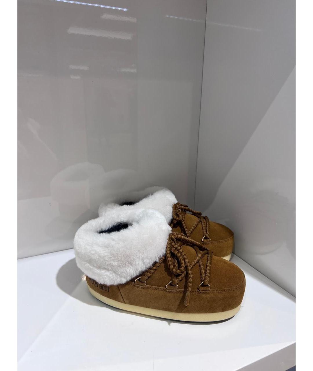 MOON BOOT Коричневые замшевые сапоги, фото 2