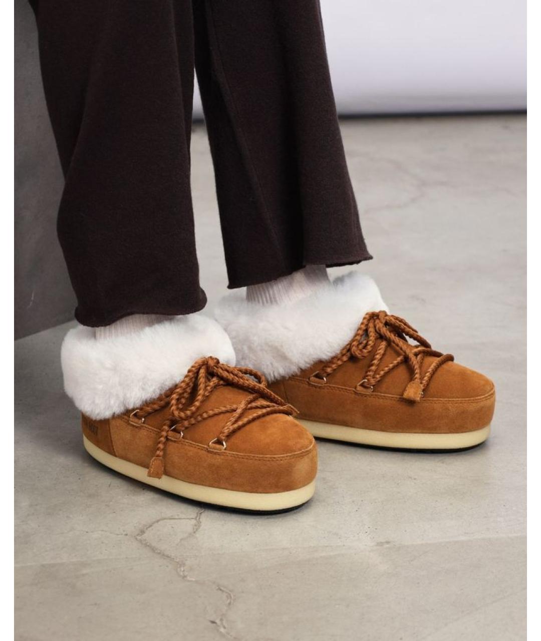 MOON BOOT Коричневые замшевые сапоги, фото 5