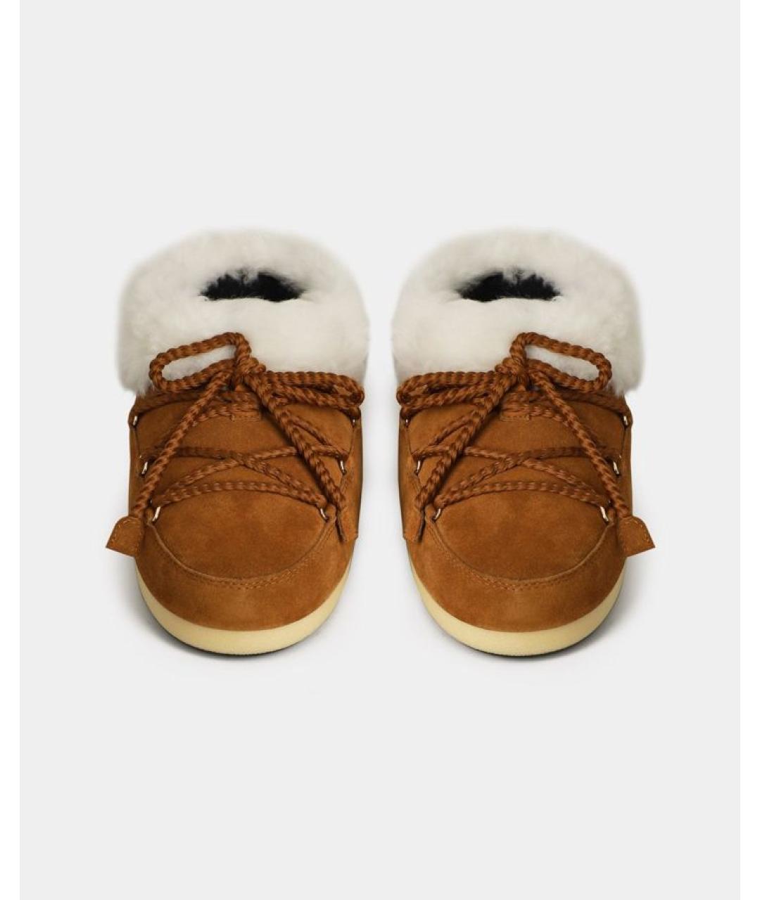 MOON BOOT Коричневые замшевые сапоги, фото 6