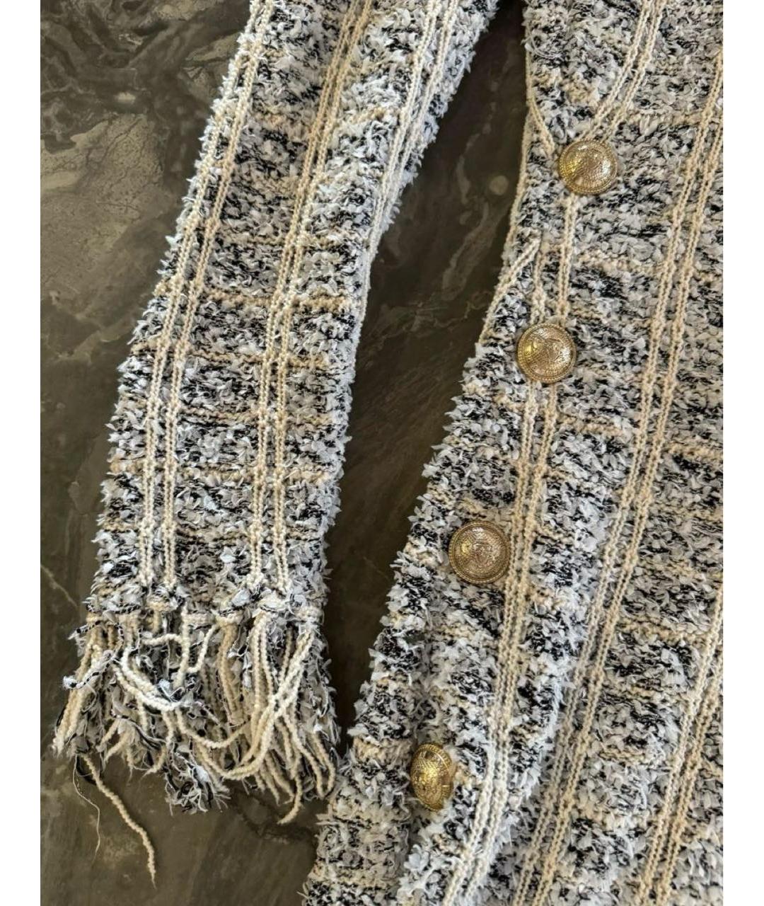 BALMAIN Серое твидовое повседневное платье, фото 4