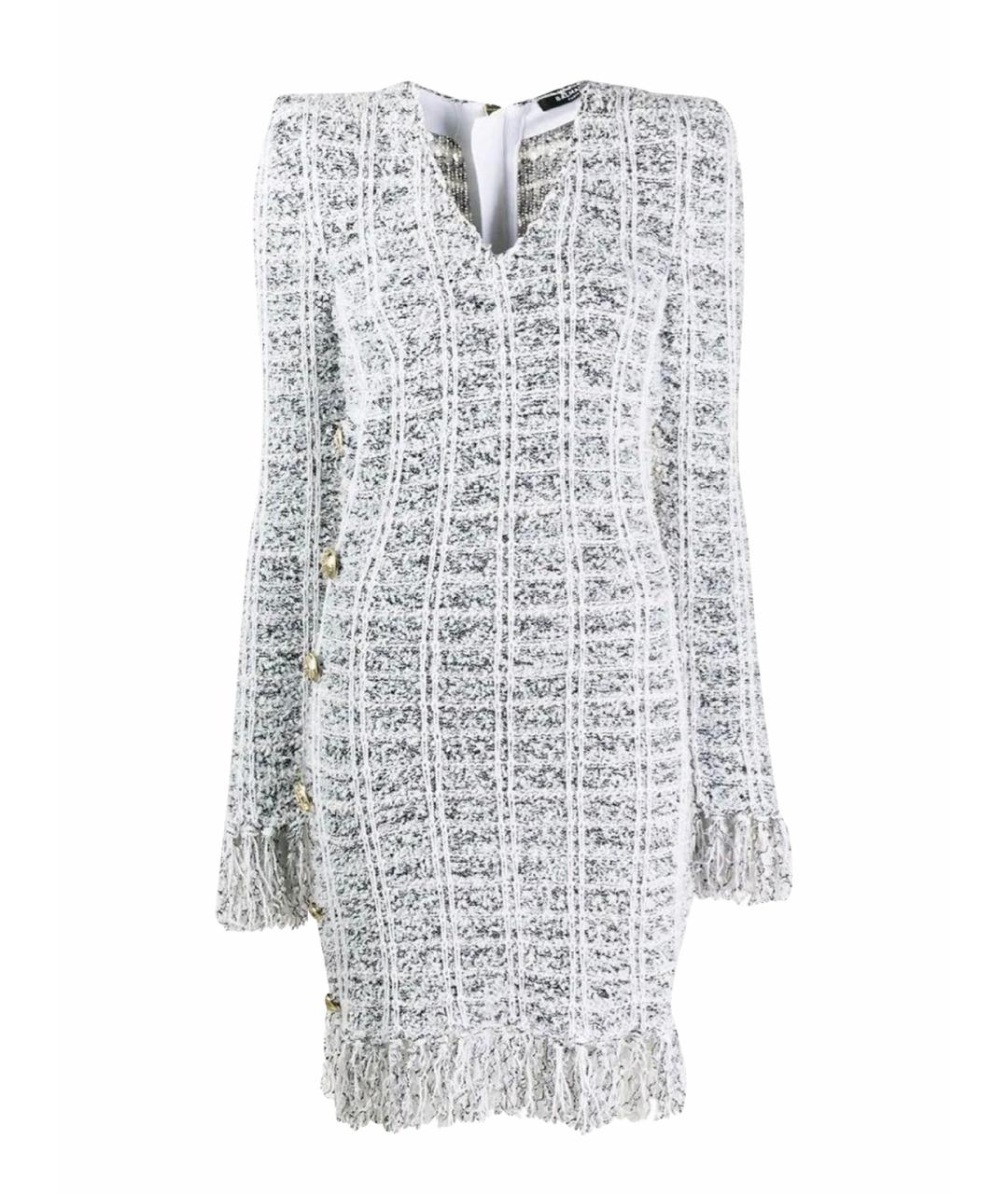 BALMAIN Серое твидовое повседневное платье, фото 1