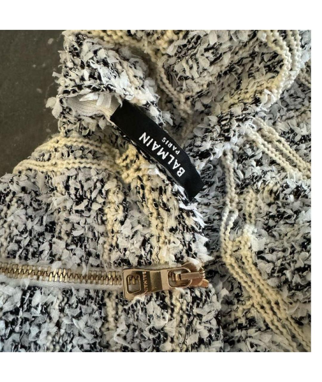 BALMAIN Серое твидовое повседневное платье, фото 5