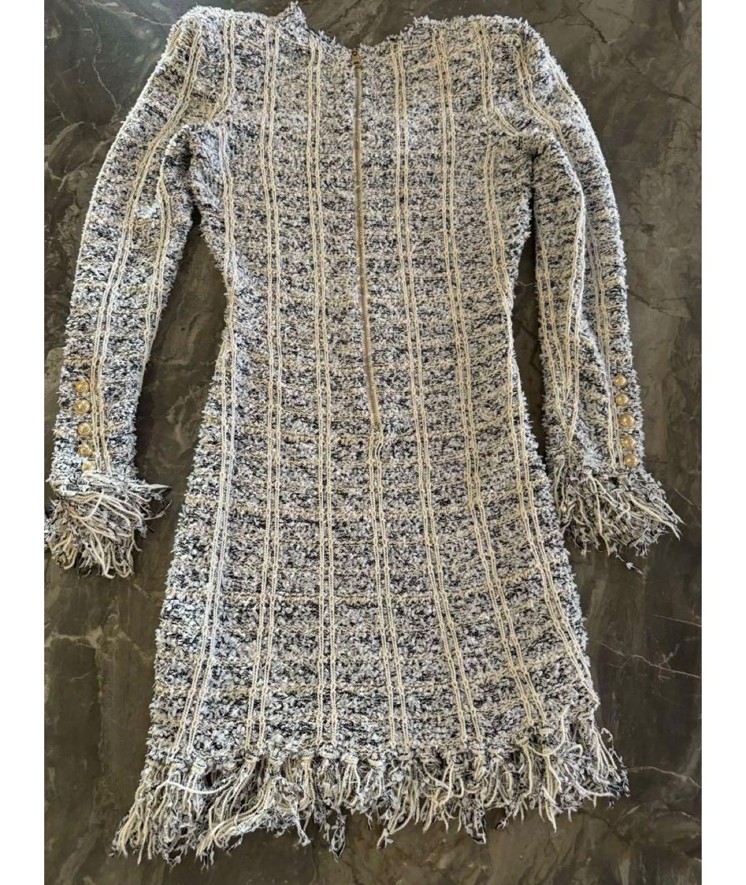 BALMAIN Серое твидовое повседневное платье, фото 3