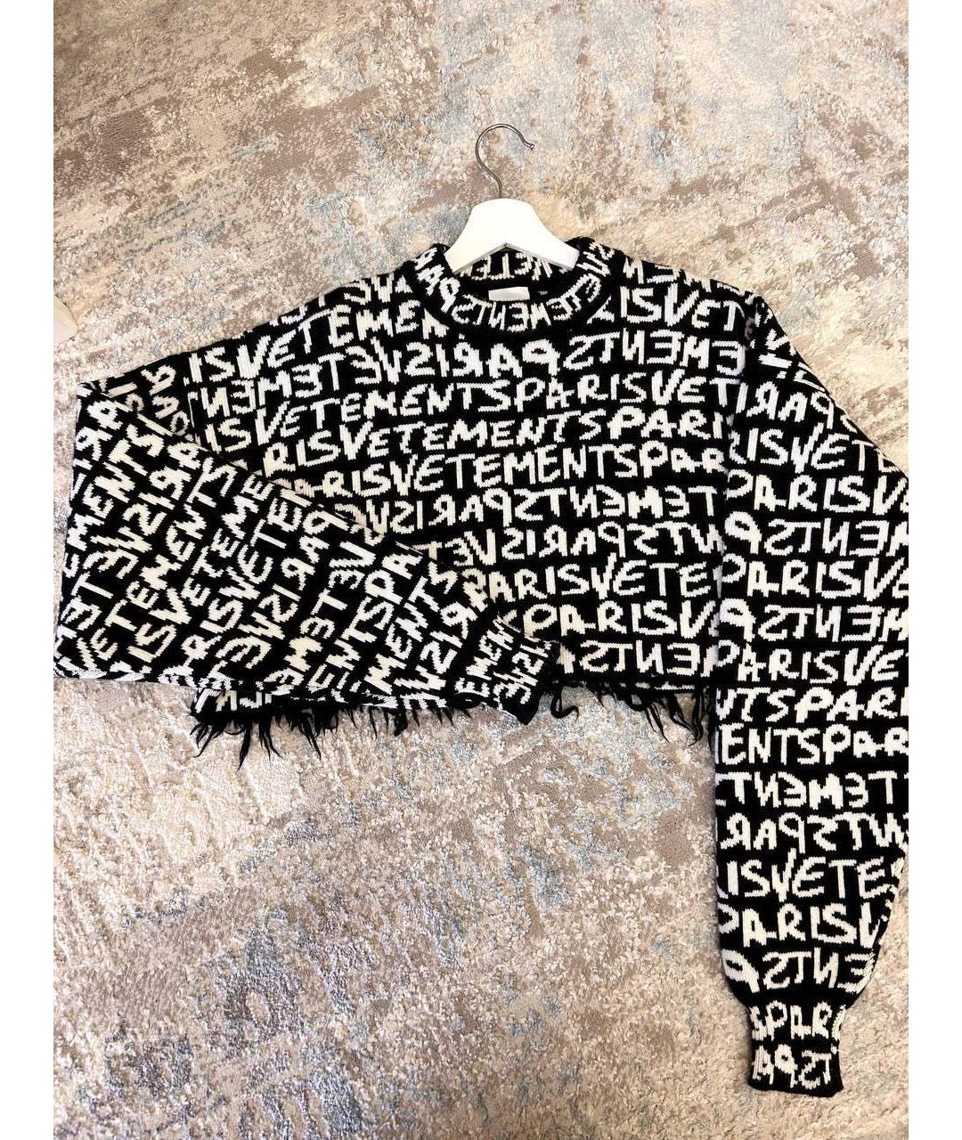 VETEMENTS Черный шерстяной джемпер / свитер, фото 4