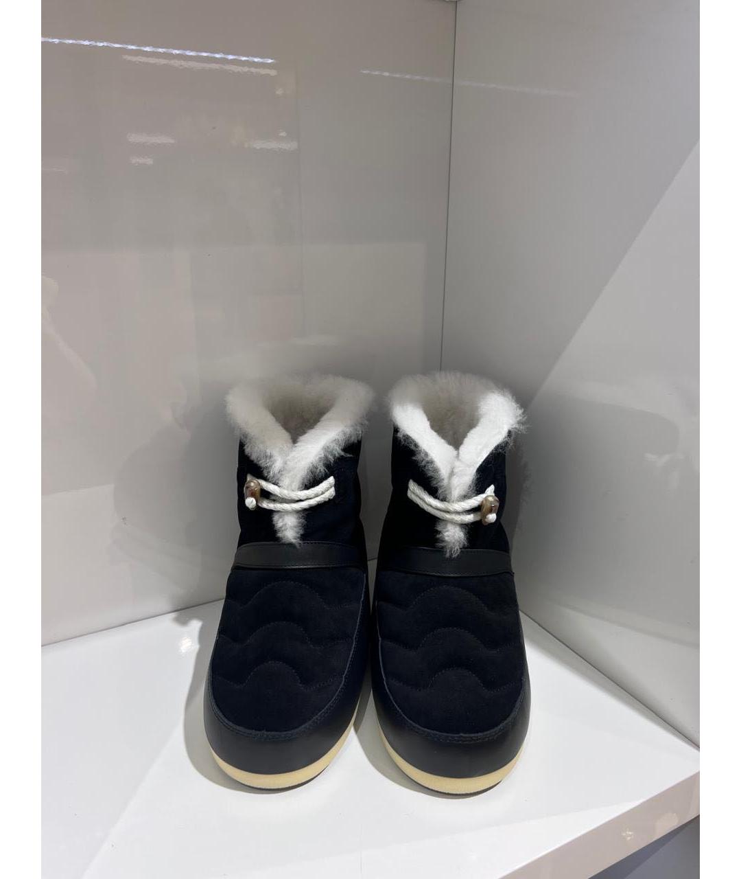 MOON BOOT Черные замшевые сапоги, фото 3