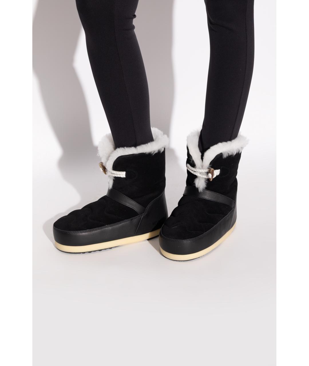 MOON BOOT Черные замшевые сапоги, фото 4
