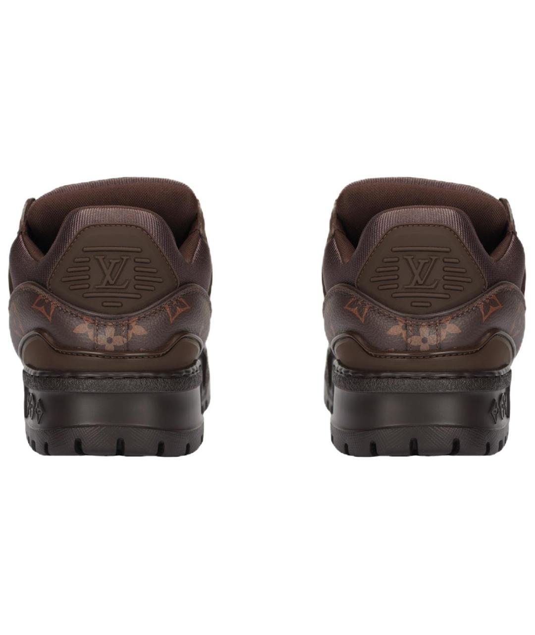 LOUIS VUITTON Коричневые кожаные кроссовки, фото 4