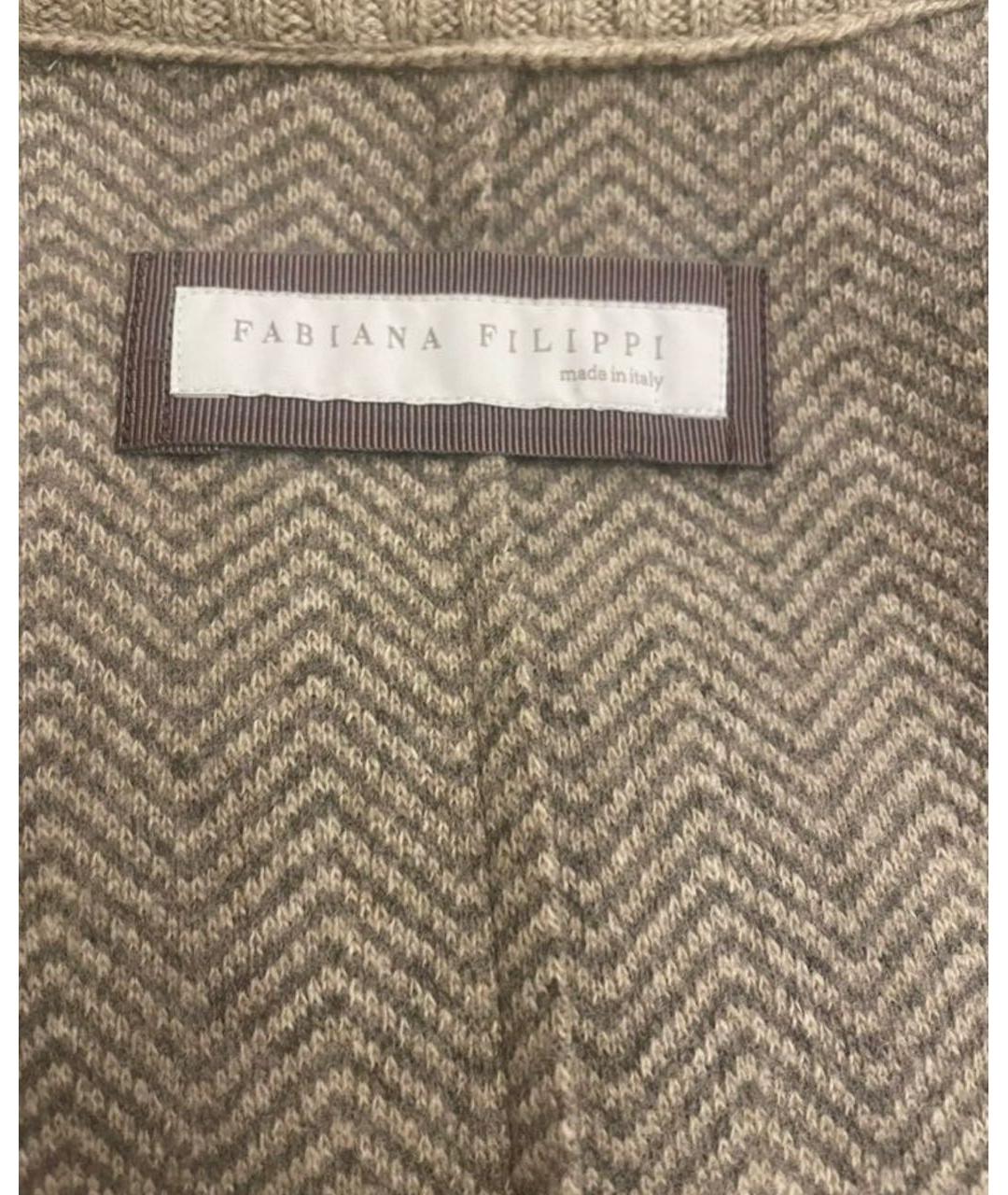 FABIANA FILIPPI Бежевый шерстяной кардиган, фото 7