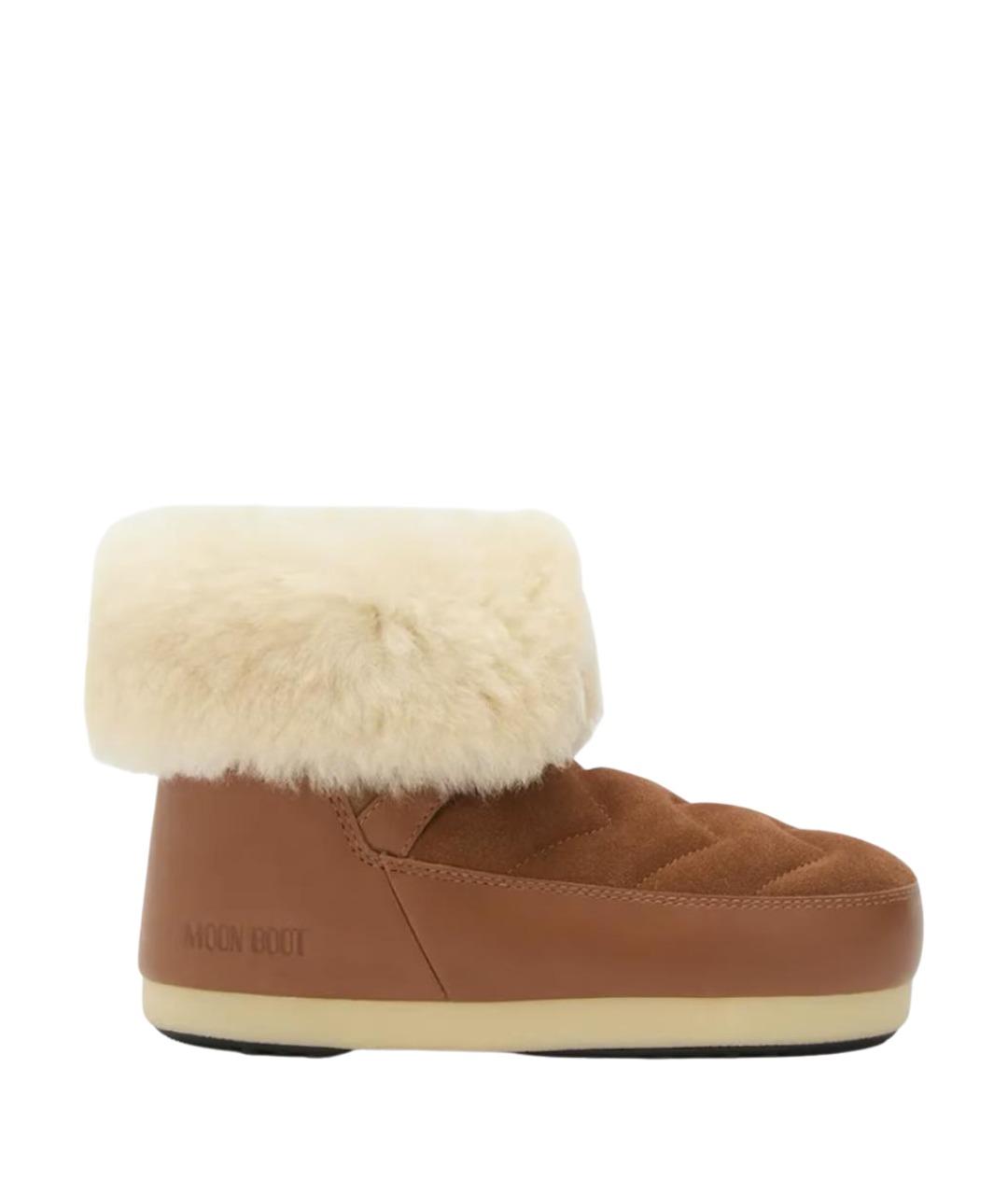 MOON BOOT Коричневые замшевые сапоги, фото 1