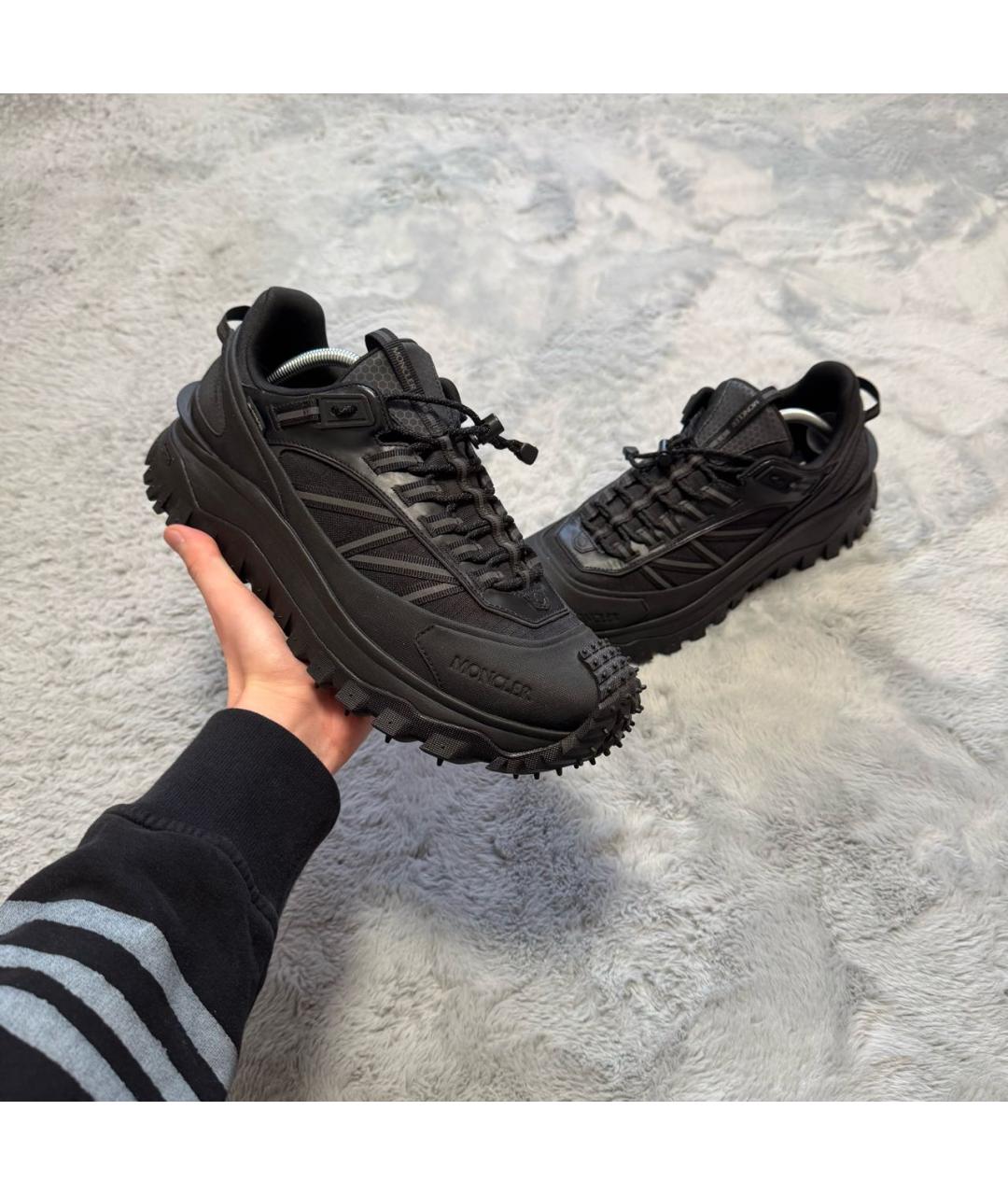MONCLER Черные высокие кроссовки / кеды, фото 2