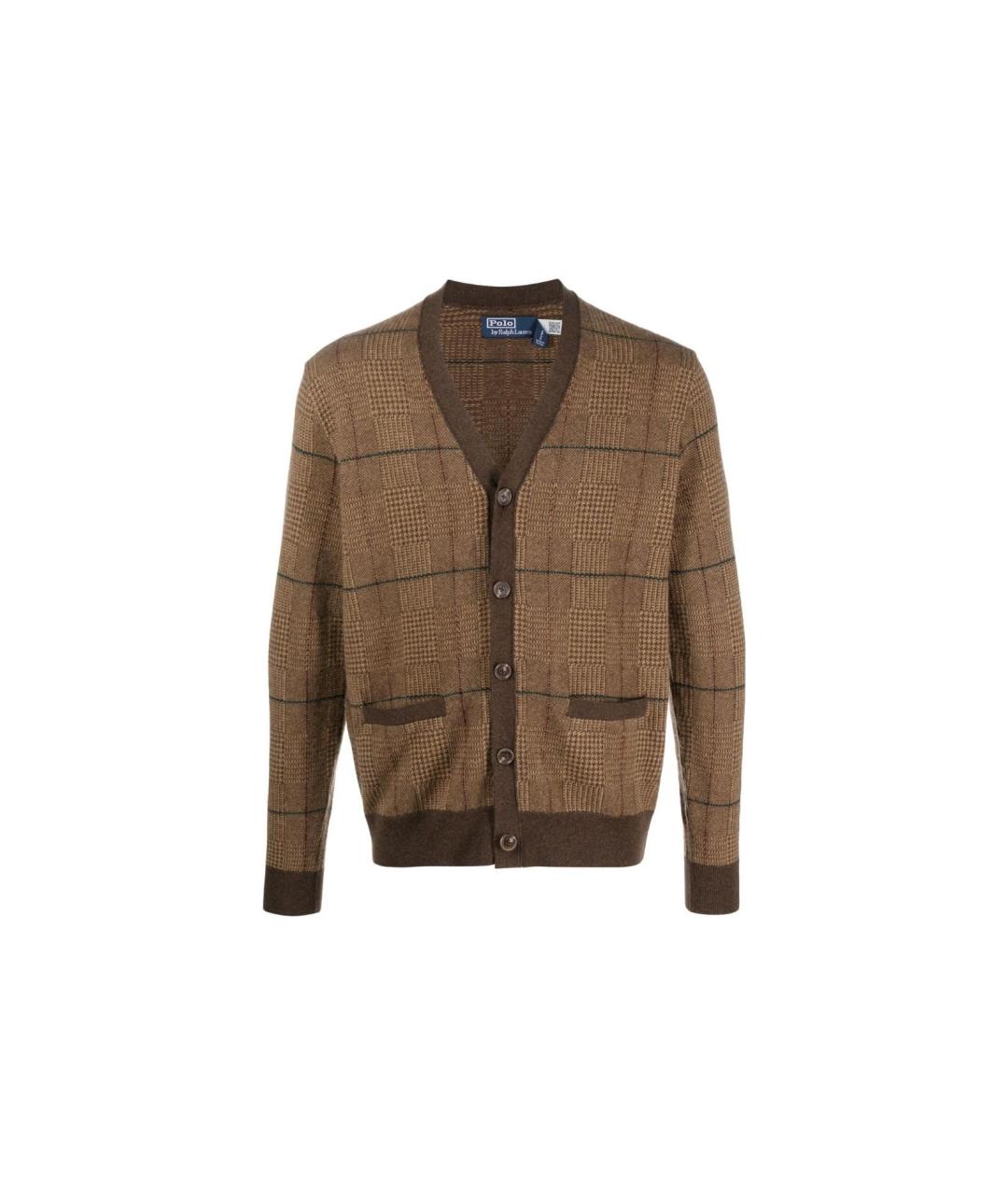 POLO RALPH LAUREN Коричневый шерстяной кардиган, фото 5
