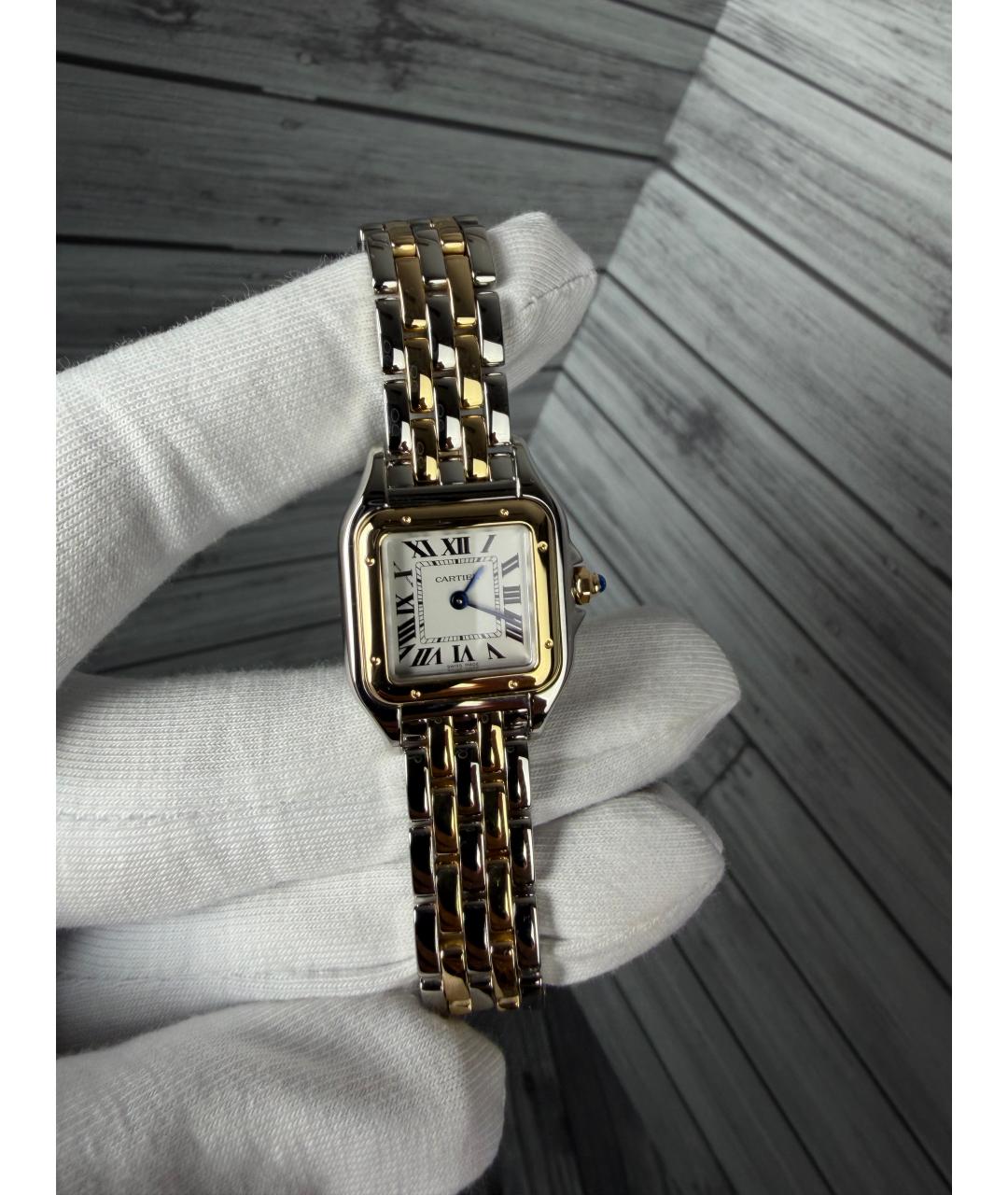 CARTIER Белые часы из желтого золота, фото 3