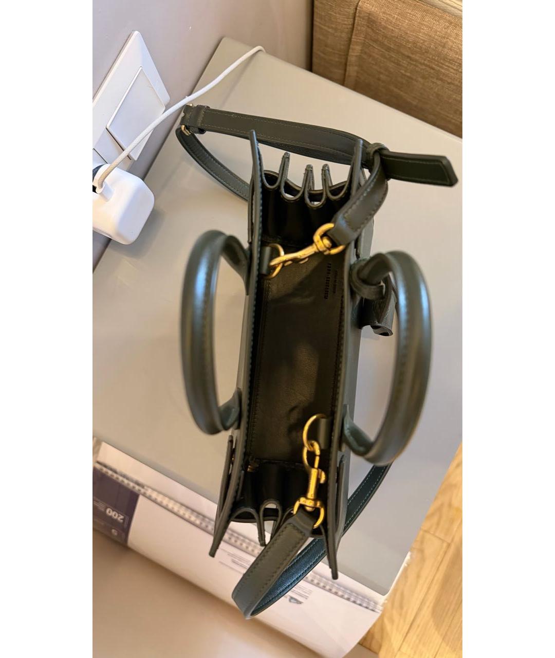 SAINT LAURENT Зеленая кожаная сумка через плечо, фото 7