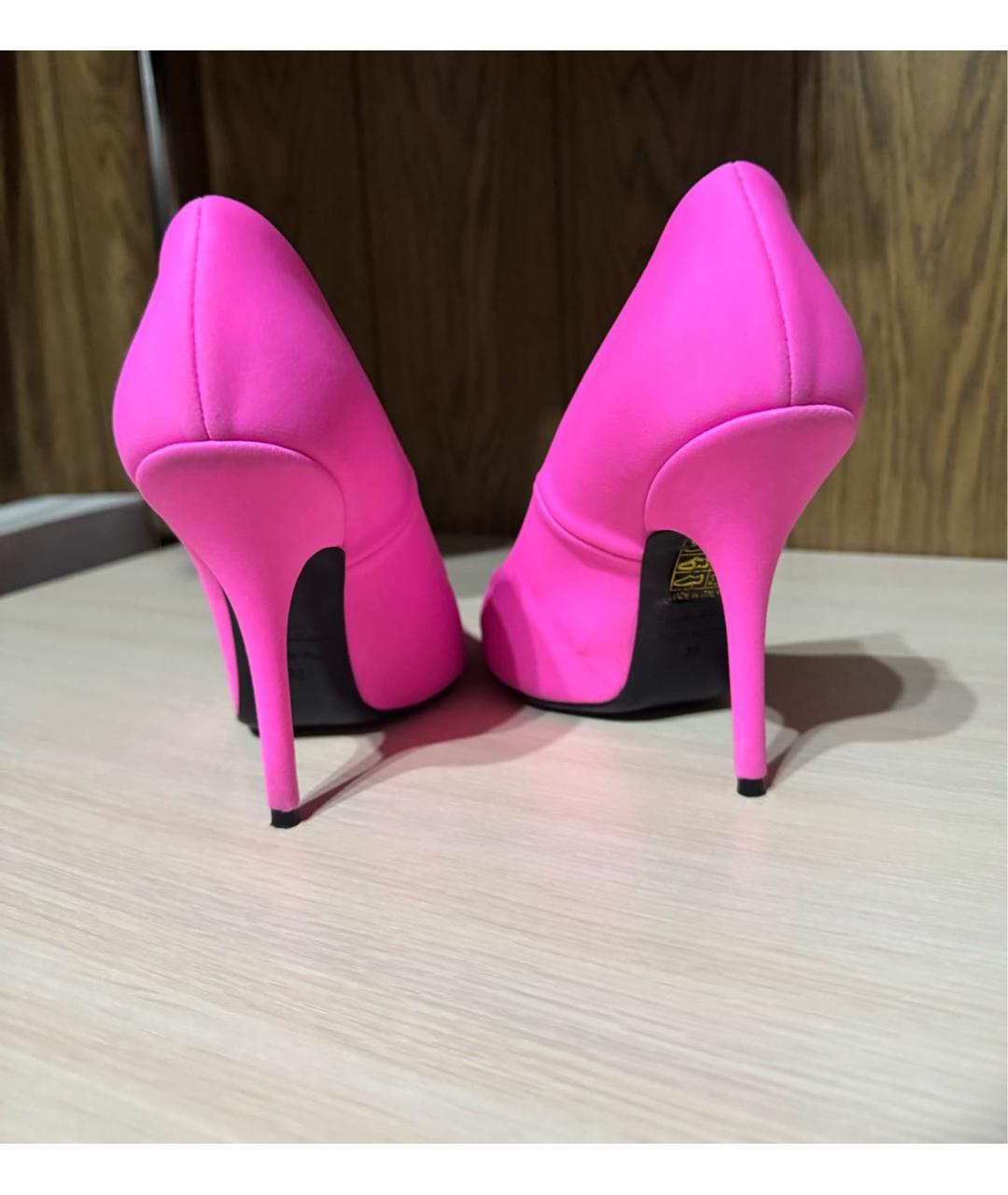 BALENCIAGA Фуксия текстильные туфли, фото 4