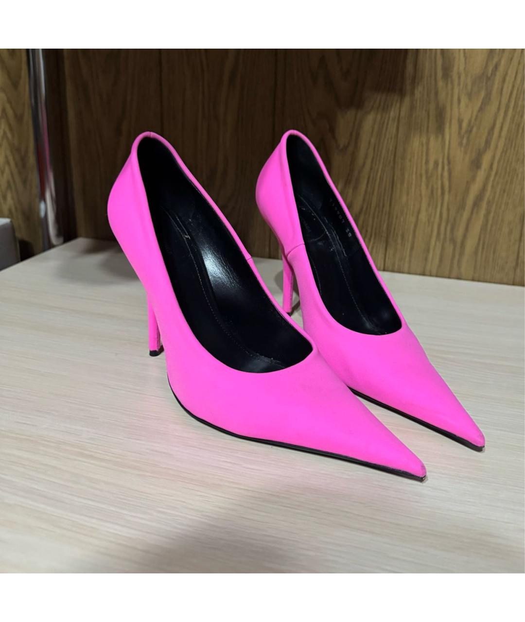 BALENCIAGA Фуксия текстильные туфли, фото 3