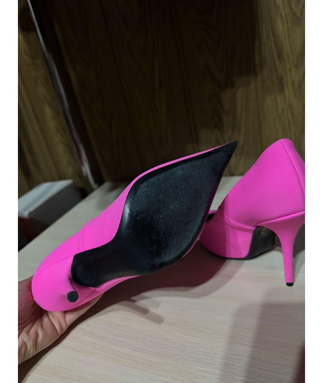 BALENCIAGA Фуксия текстильные туфли, фото 5