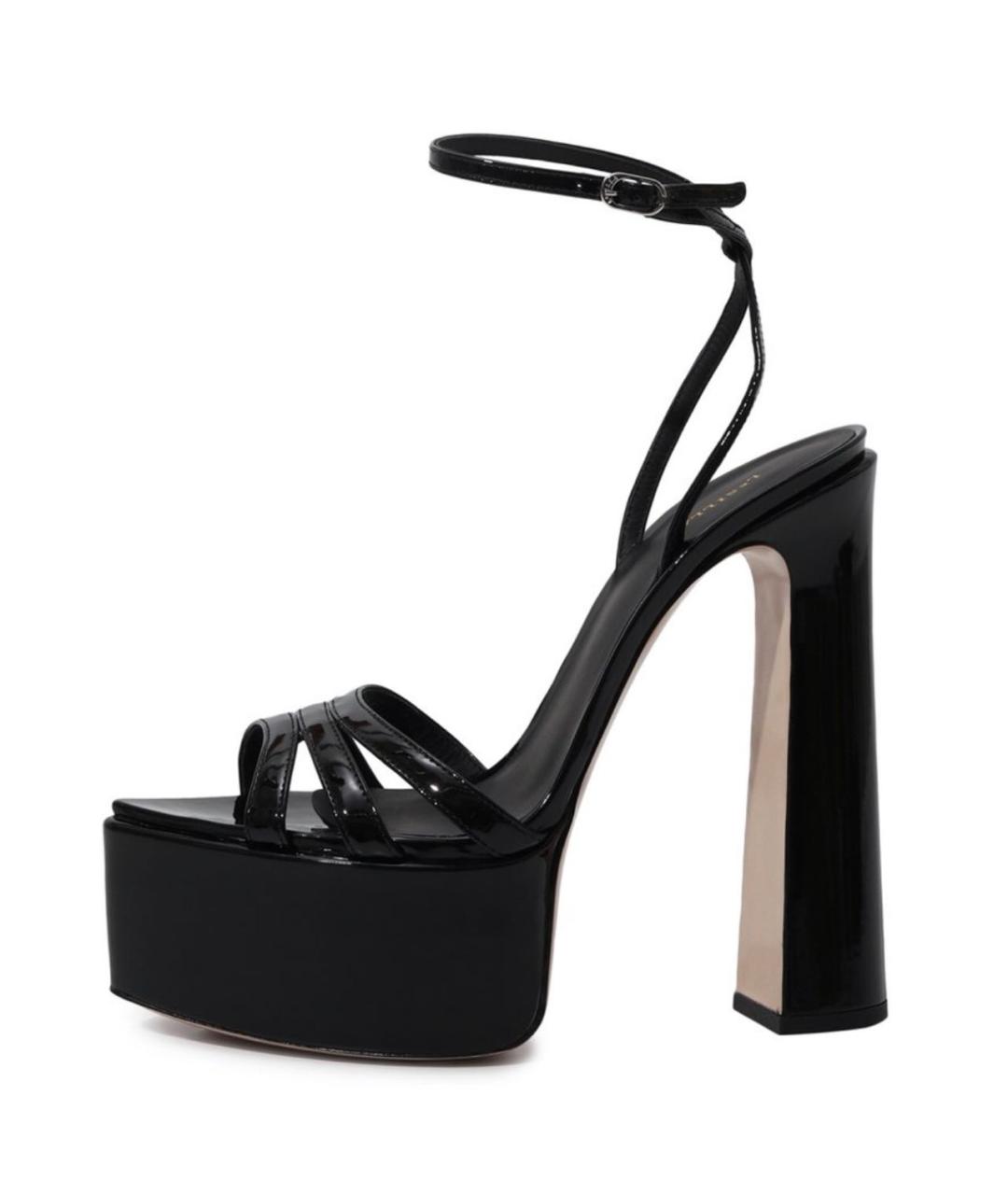 LE SILLA Черные кожаные босоножки, фото 7