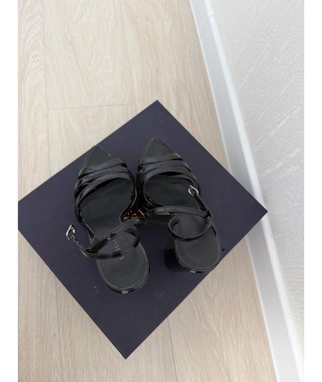 LE SILLA Черные кожаные босоножки, фото 5