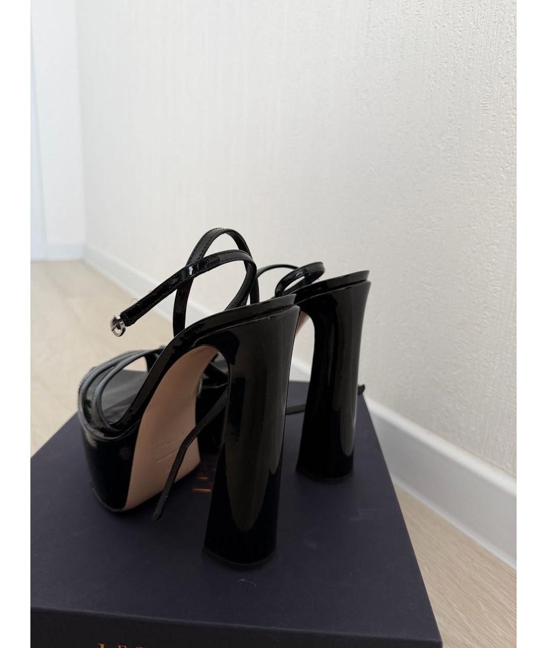 LE SILLA Черные кожаные босоножки, фото 6