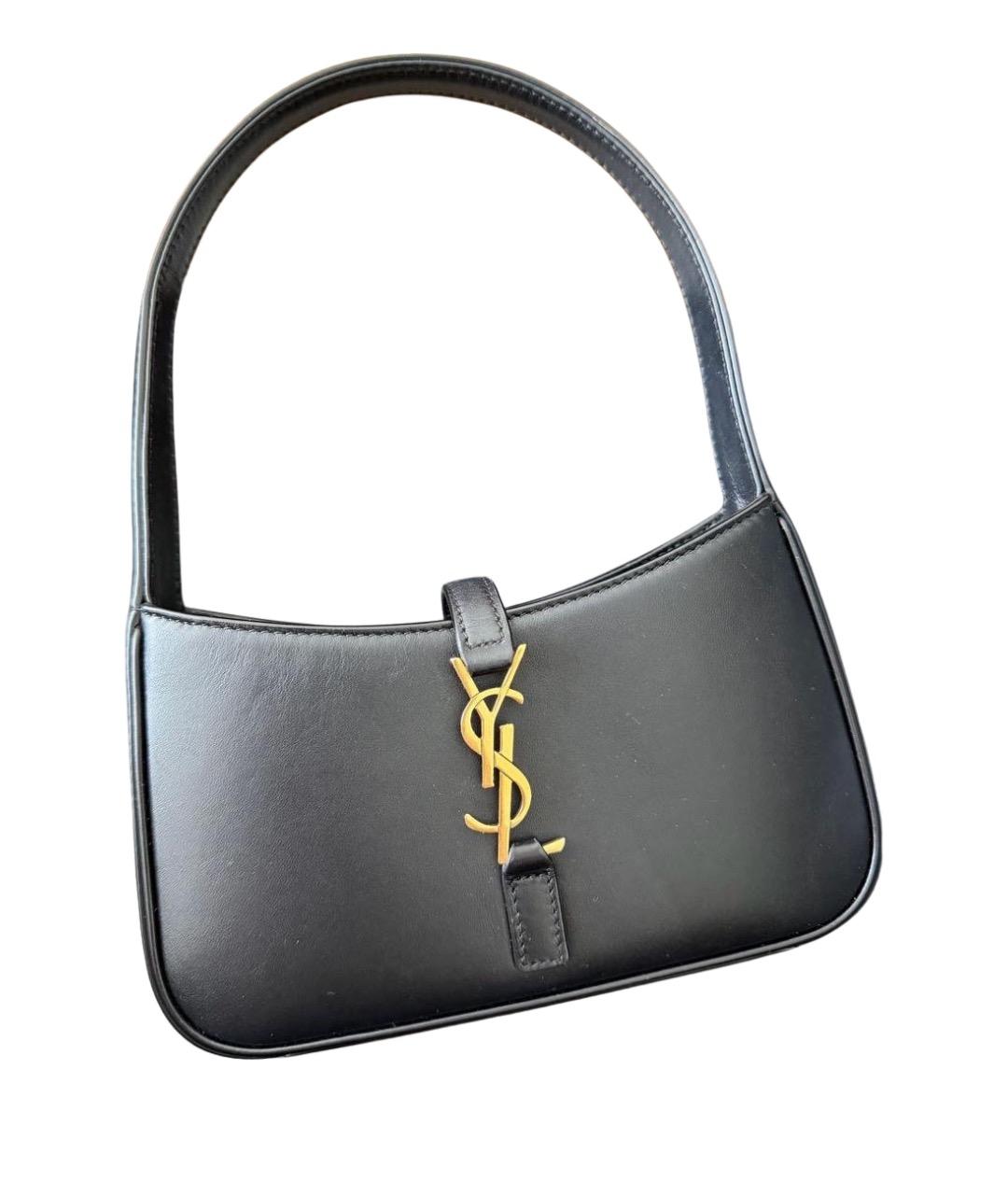 SAINT LAURENT Черная кожаная сумка через плечо, фото 1