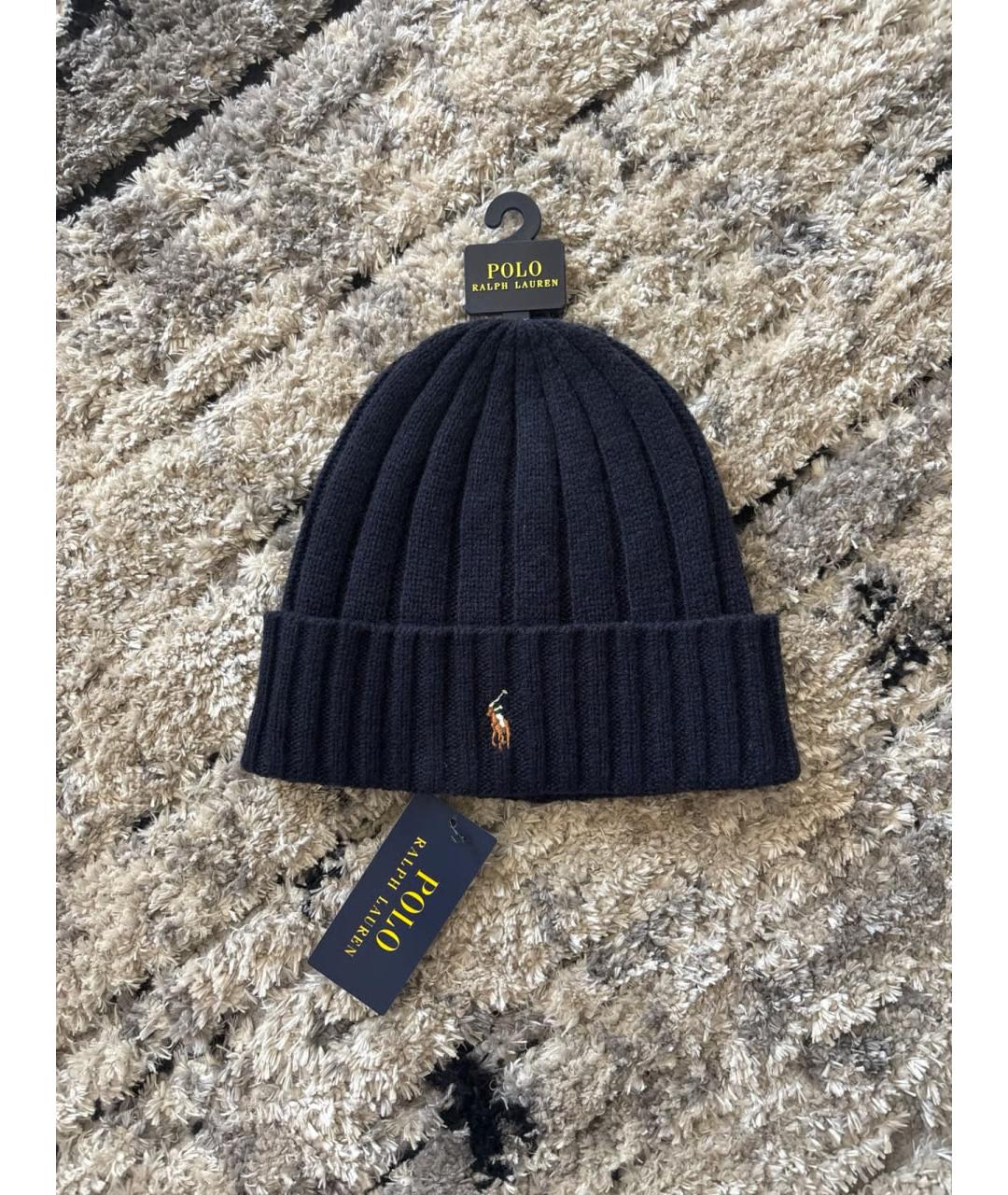 POLO RALPH LAUREN Темно-синяя шерстяная шапка, фото 2