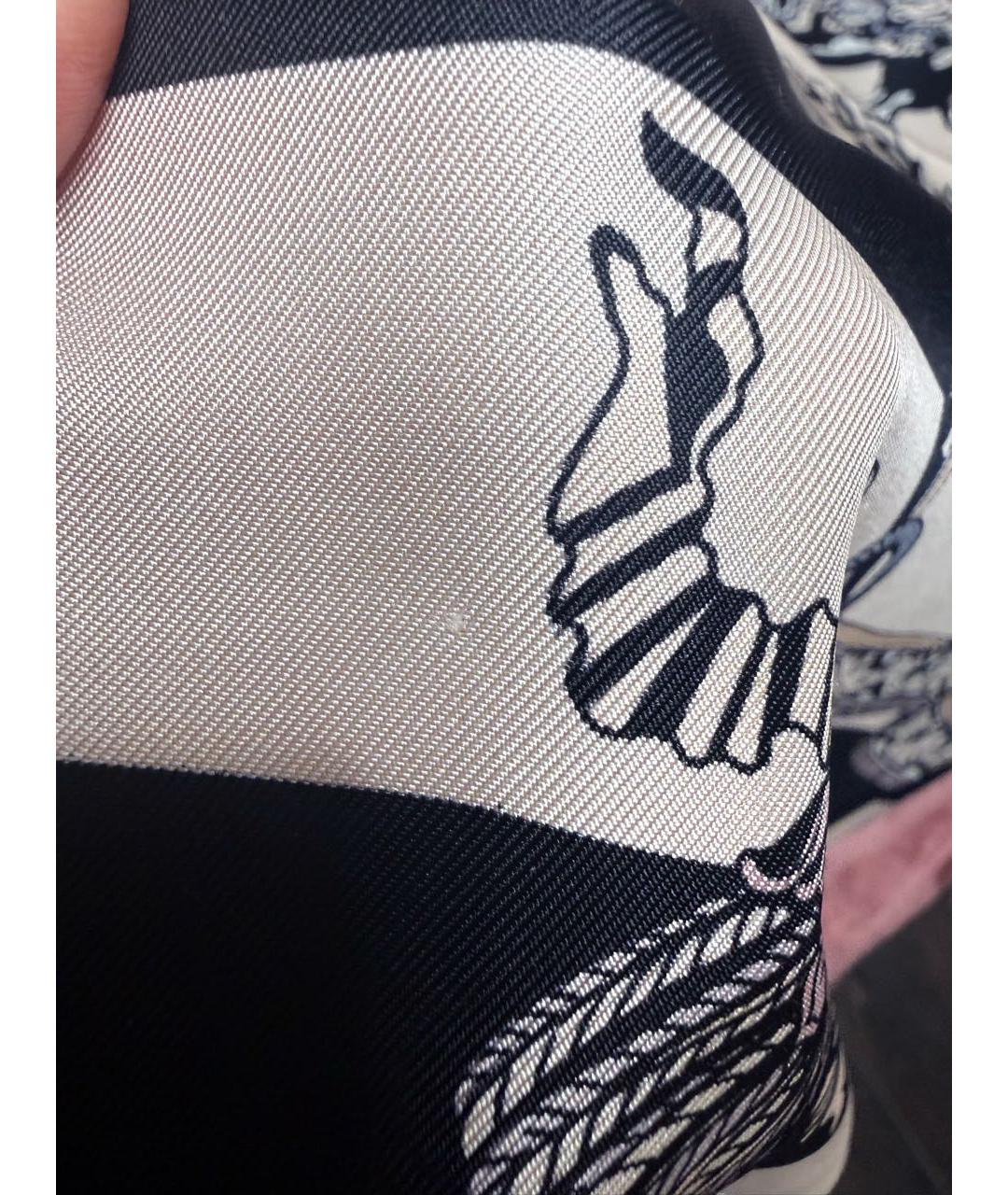 GUCCI Бежевый шелковый платок, фото 7