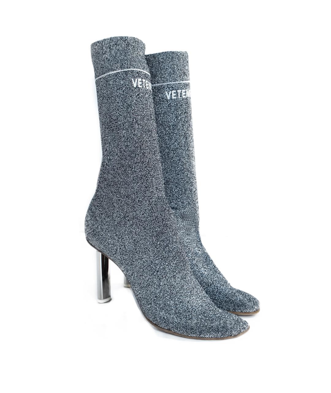 VETEMENTS Серебряные текстильные ботильоны, фото 2