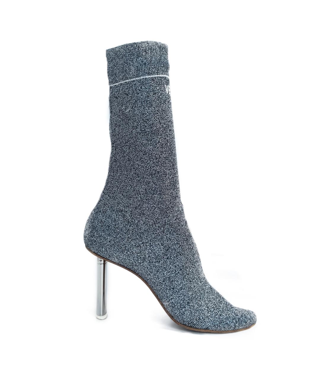 VETEMENTS Серебряные текстильные ботильоны, фото 1