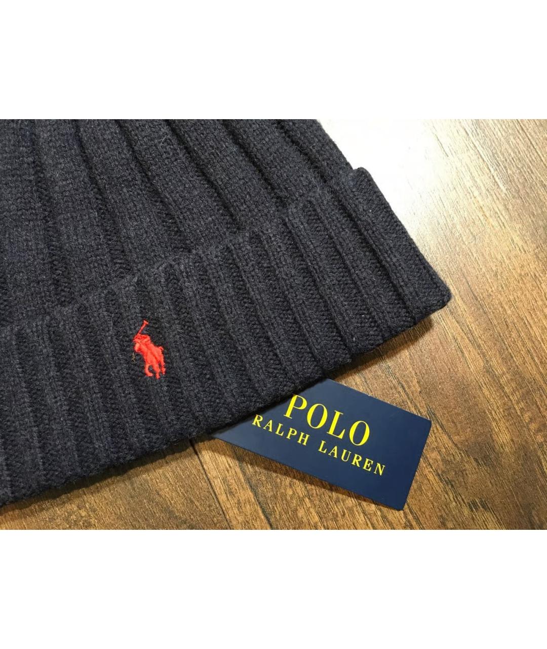 POLO RALPH LAUREN Черная шерстяная шапка, фото 3