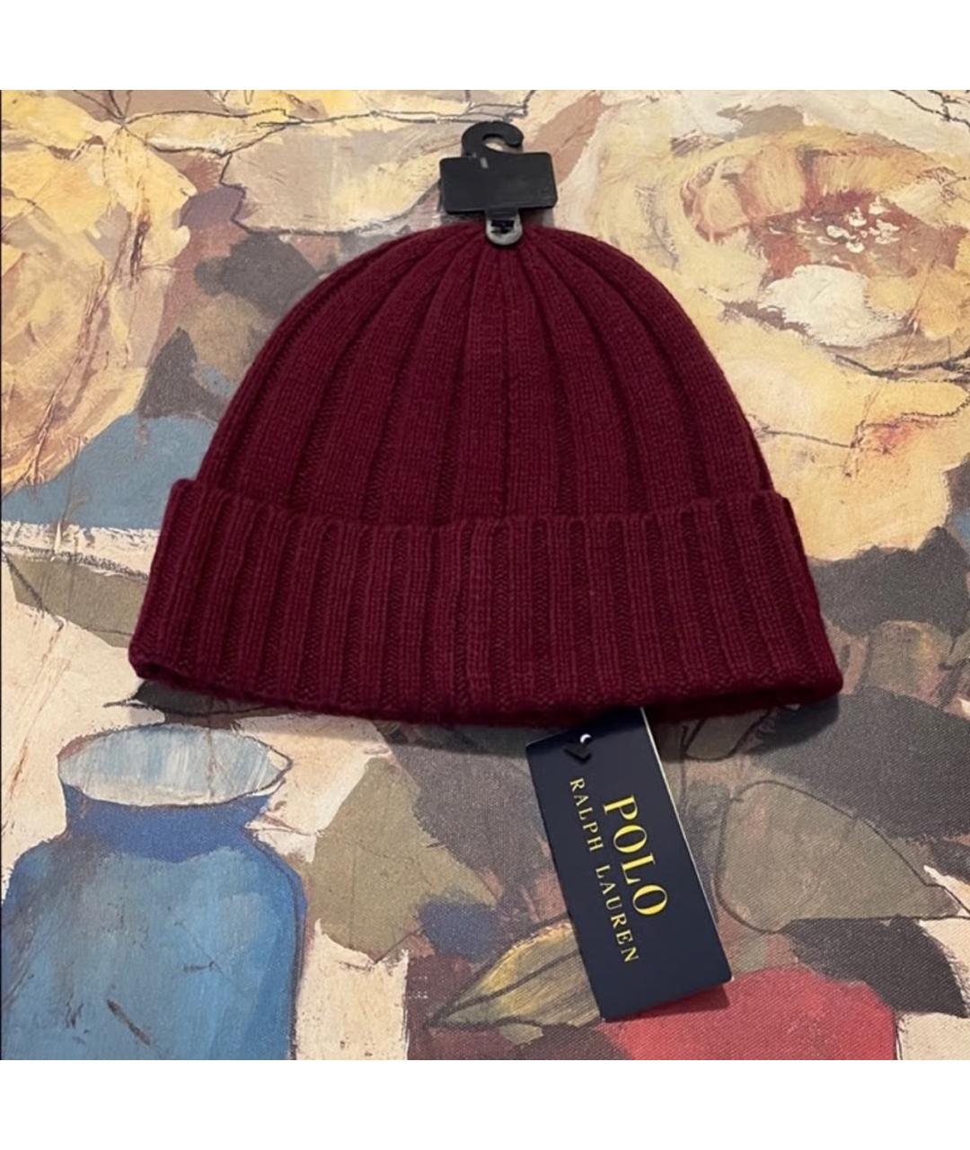 POLO RALPH LAUREN Бордовая шерстяная шапка, фото 4