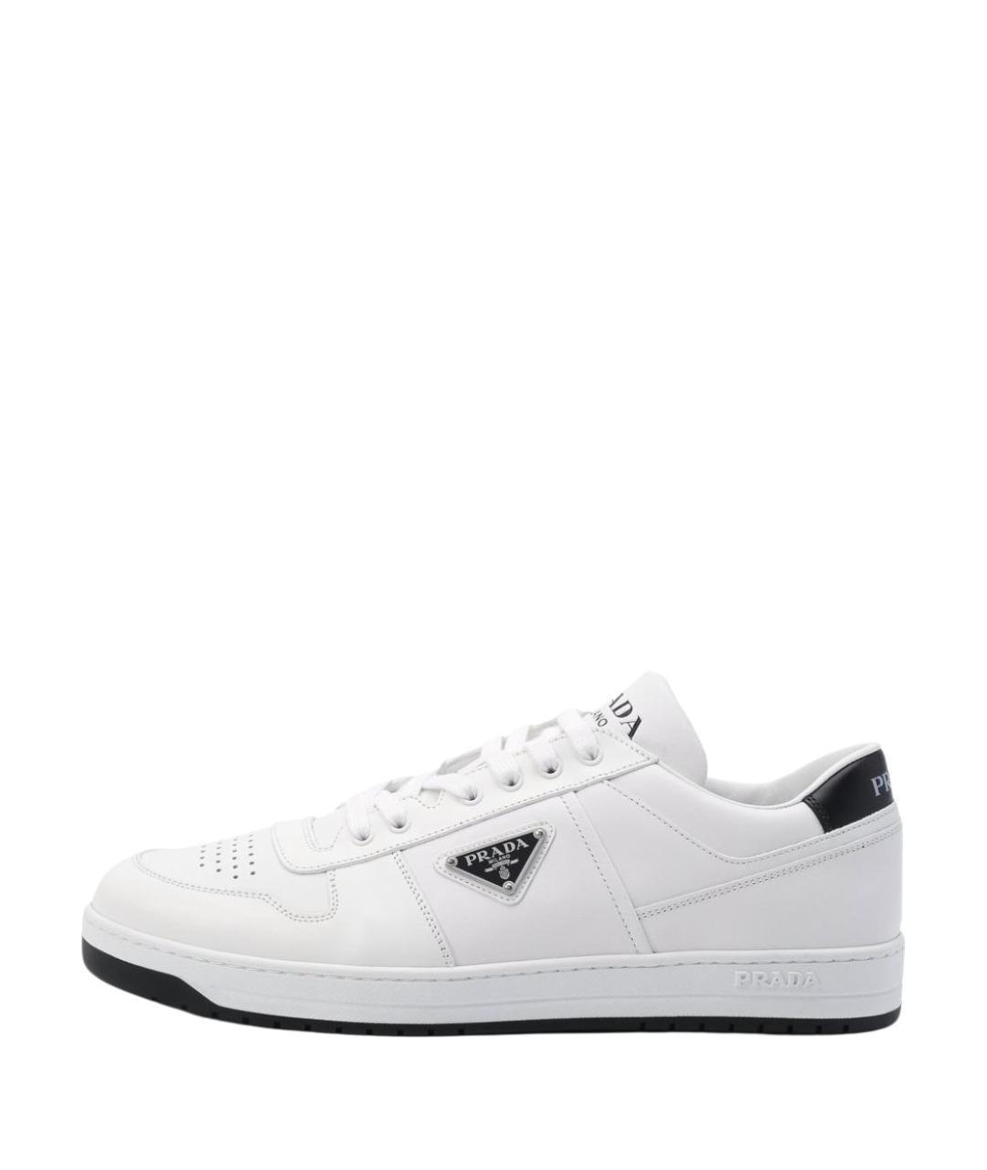 PRADA Белые кожаные кроссовки, фото 1
