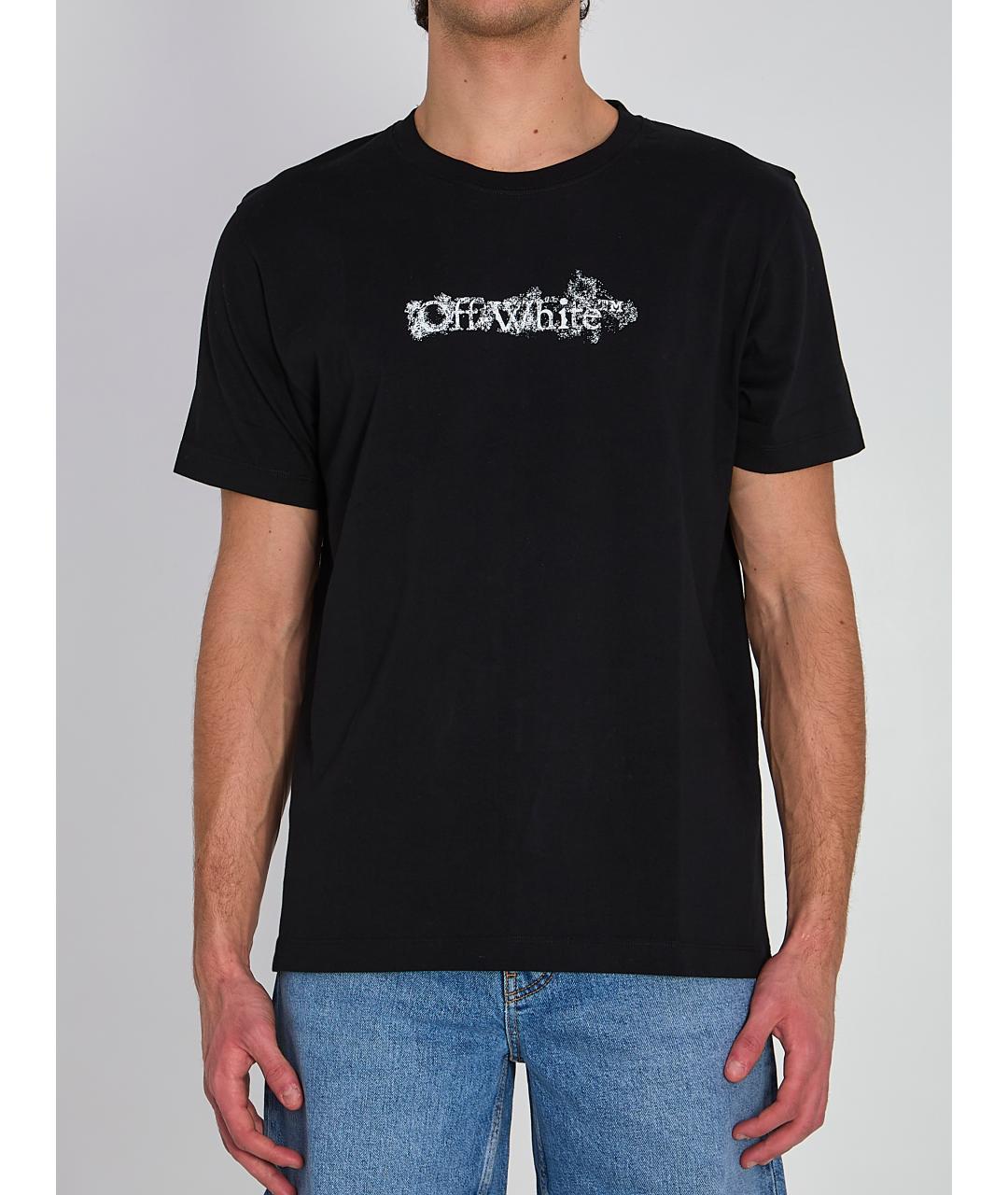 OFF-WHITE Черная хлопковая футболка, фото 2
