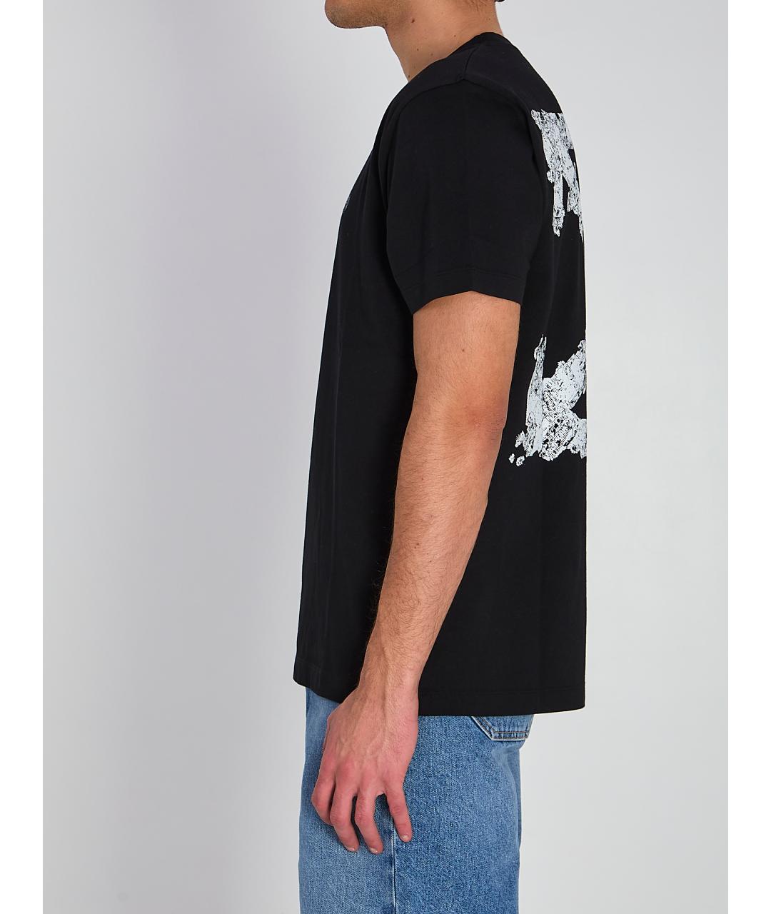 OFF-WHITE Черная хлопковая футболка, фото 4