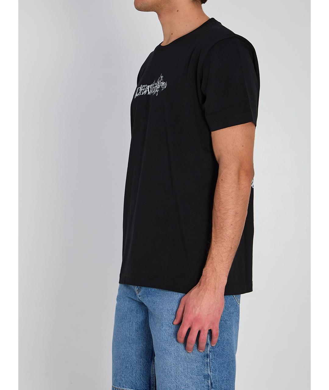 OFF-WHITE Черная хлопковая футболка, фото 3