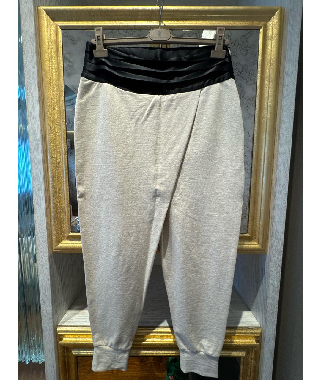 BRUNELLO CUCINELLI Бежевый вискозный костюм с брюками, фото 2