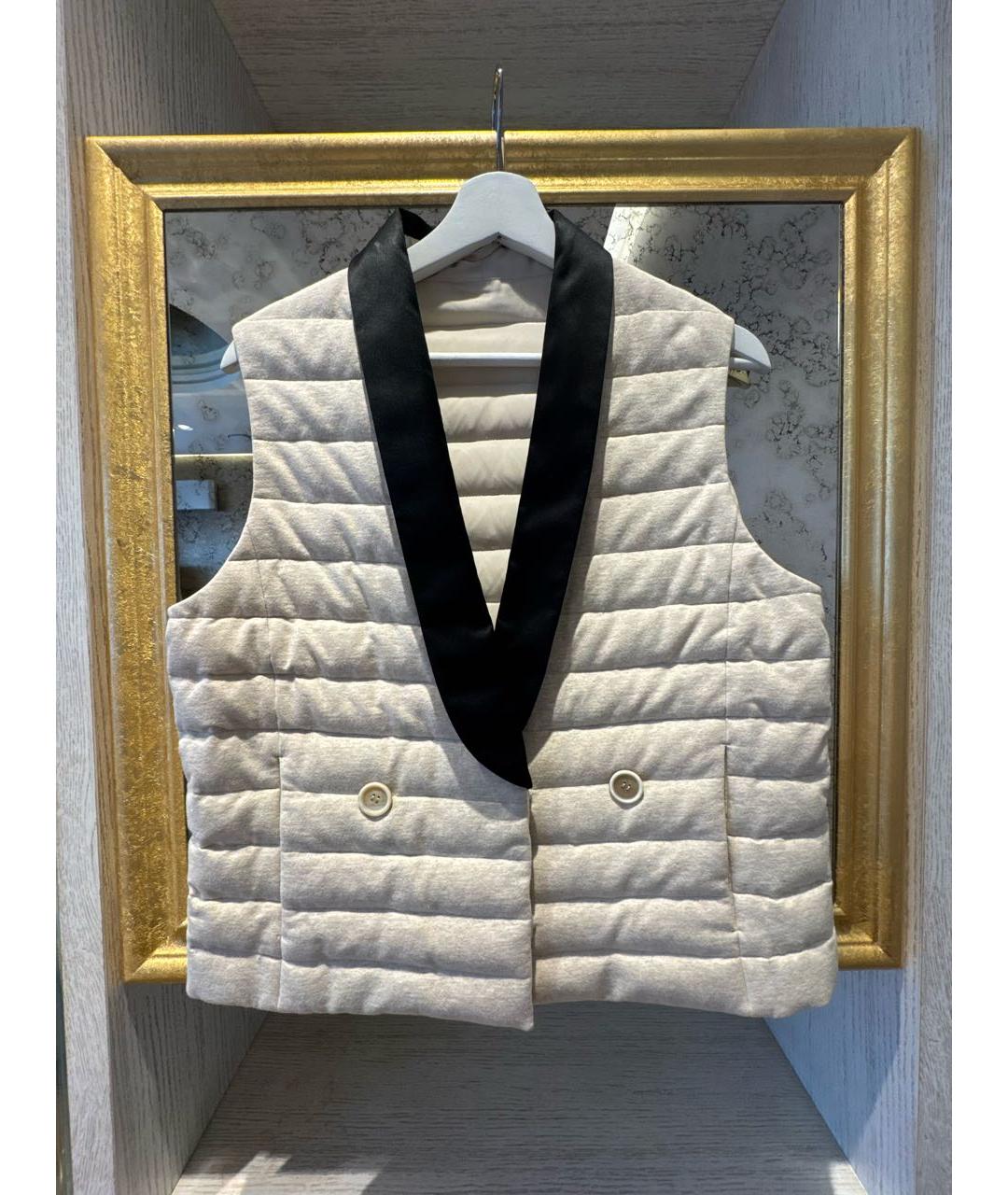 BRUNELLO CUCINELLI Бежевый вискозный костюм с брюками, фото 9