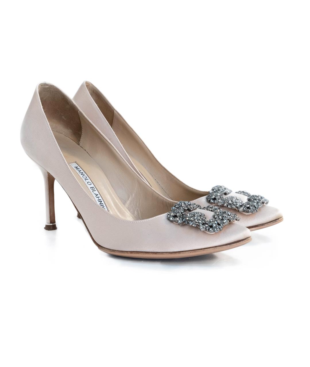 MANOLO BLAHNIK Розовые текстильные туфли, фото 2