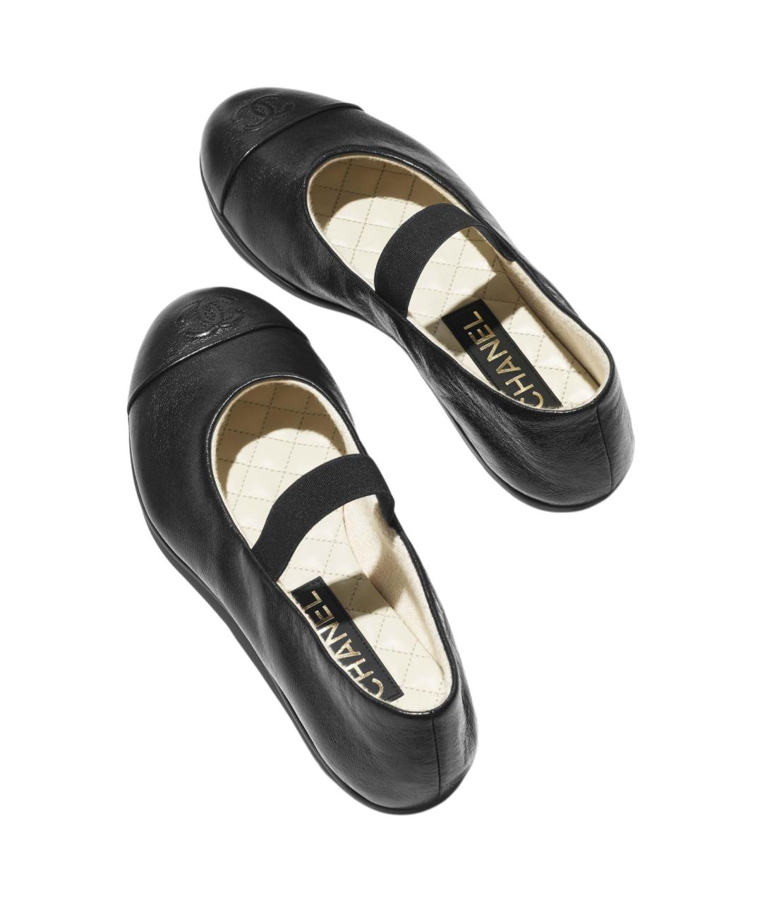 CHANEL Черные кожаные балетки, фото 5