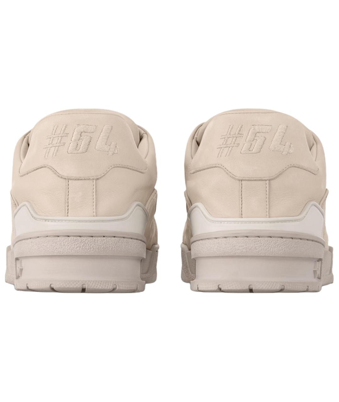 LOUIS VUITTON Бежевые кожаные низкие кроссовки / кеды, фото 5