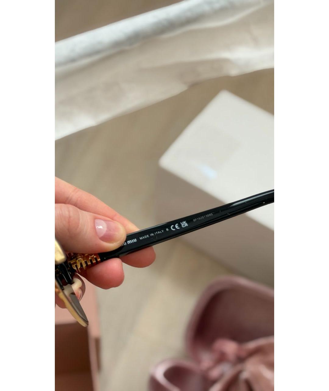 MIU MIU Черные пластиковые солнцезащитные очки, фото 3