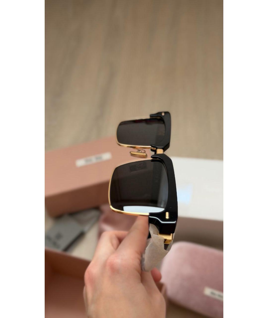 MIU MIU Черные пластиковые солнцезащитные очки, фото 7