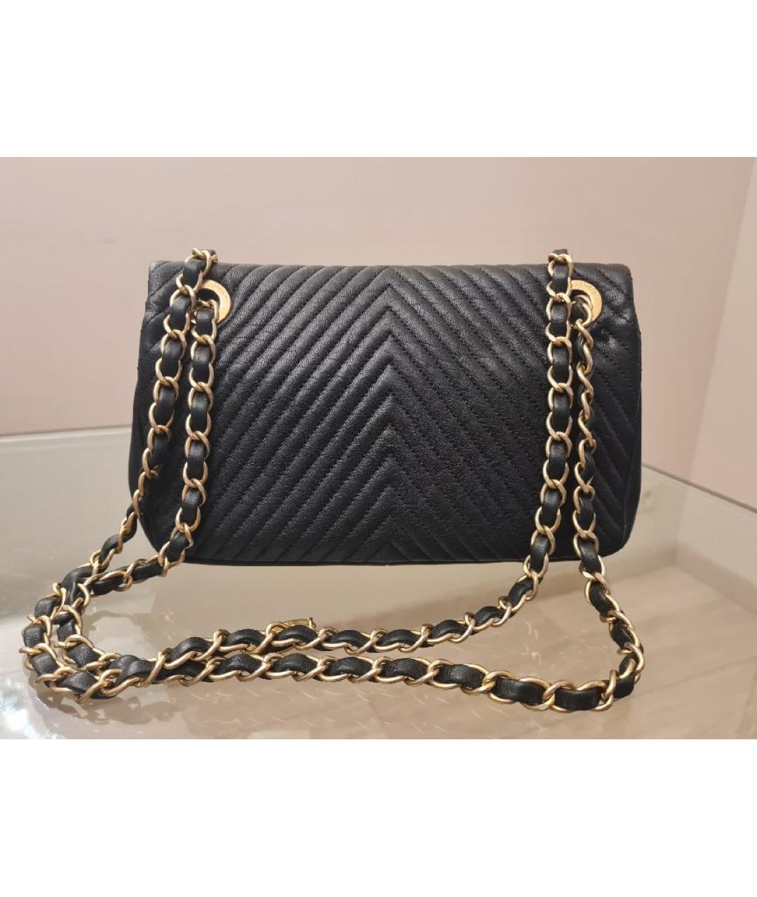 CHANEL Черная кожаная сумка через плечо, фото 3